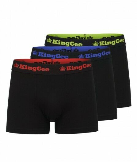 Mens KingGee Cotton Trunk 3 Pack Black King Gee Jocks Underwear Trunks K09023-Collins Clothing Co