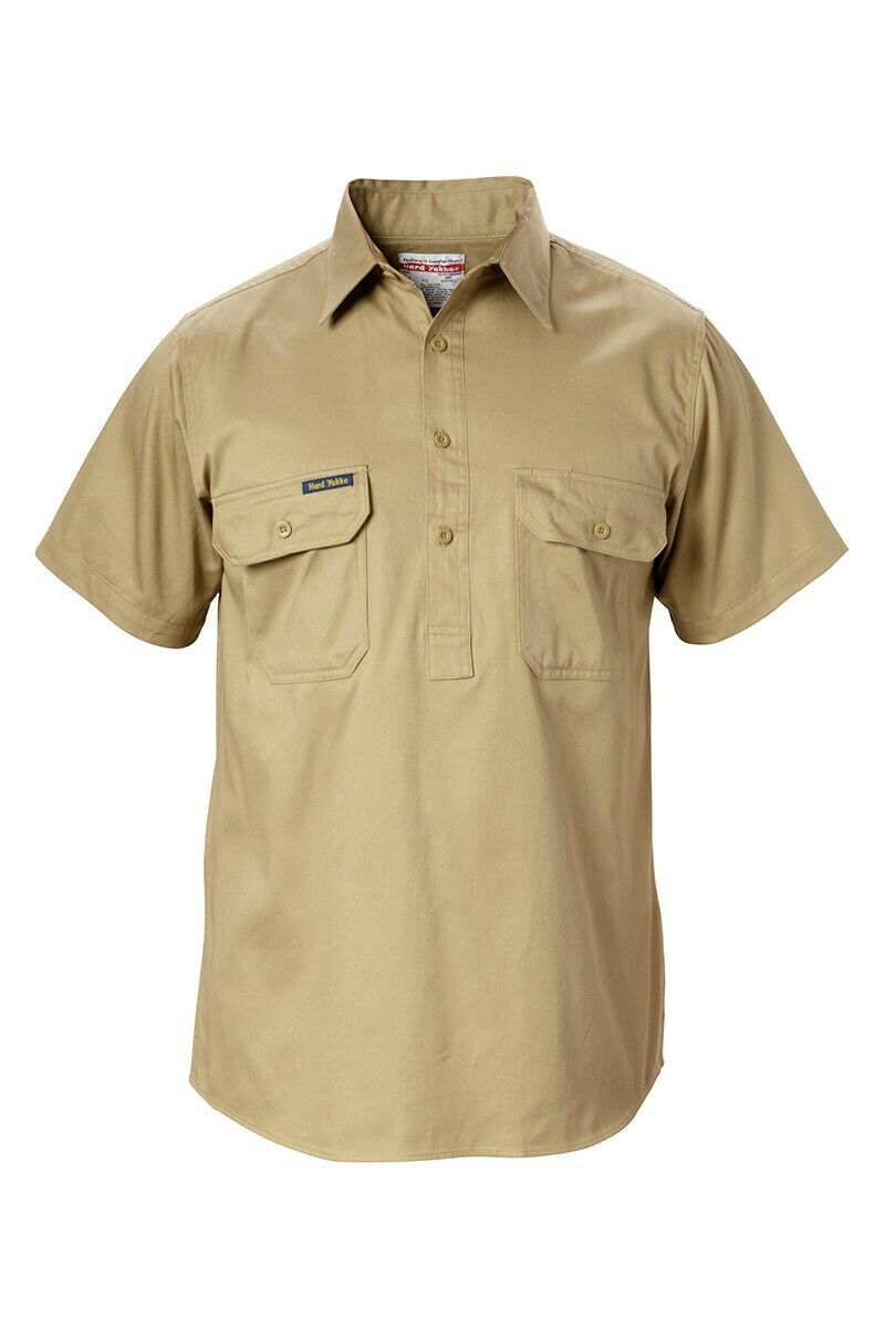 Hard Yakka Short Sleeve Closed Front Cotton Shirt Y07540-Collins Clothing Co