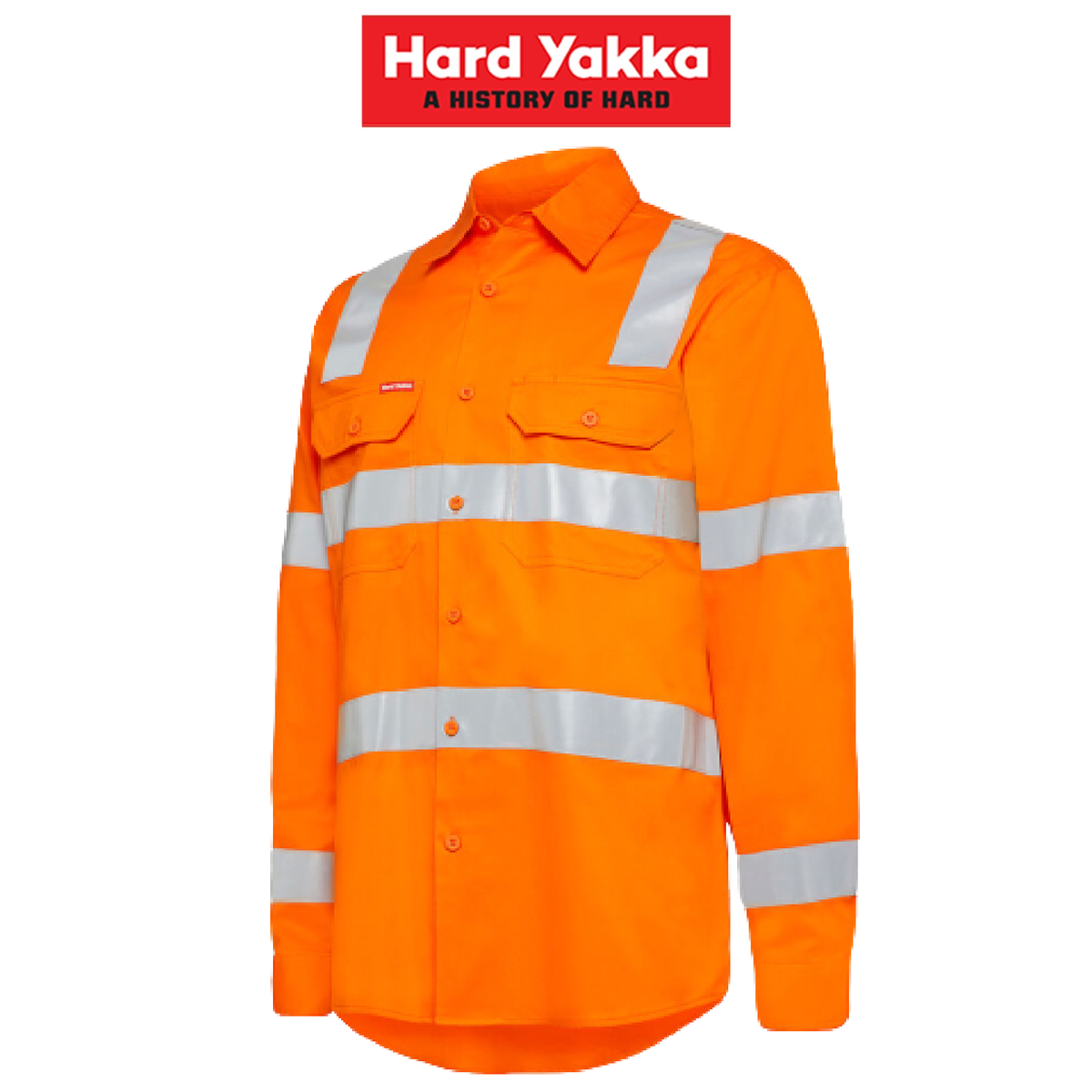 Hard Yakka Womens Foundation Biomotion HiVis Taped Reflective Work Shirt Y08420