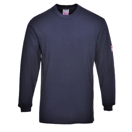 Portwest Flame Resistant Anti-Static Long Sleeve T-Shirt Navy Breathable FR11-Collins Clothing Co
