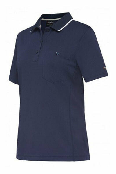 KingGee WorkCool Womens Spliced Polo S/S Shirt Comfort Work Hyperfreeze K44740-Collins Clothing Co