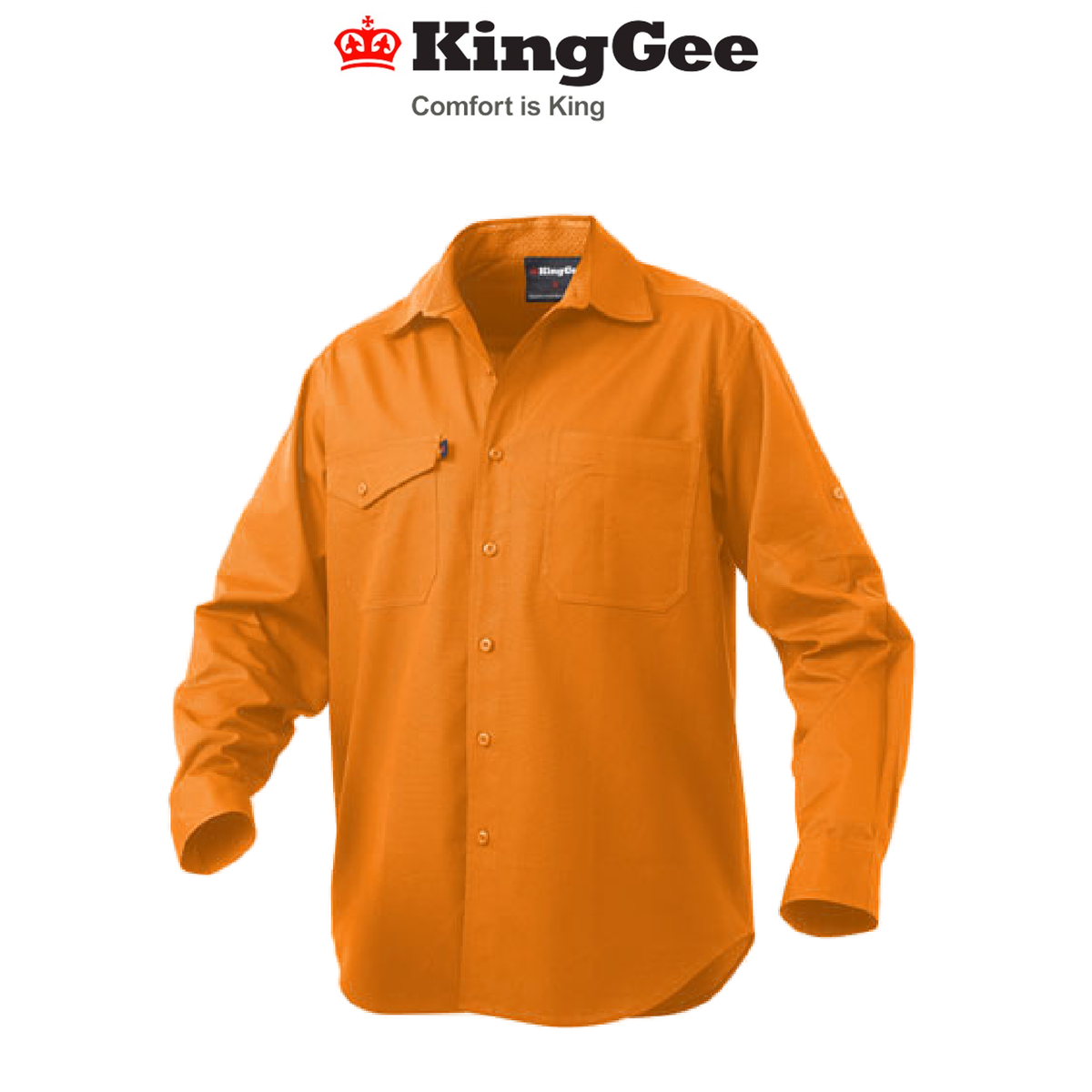 KingGee Mens Workcool 2 Hi-Vis Shirt Long Sleeve Comfort Work Lightweight K54805