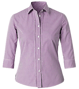 NNT Mens Gingham 3/4 SLV Tuck Shirt Pleated Button Collared Sleeve CAT9Q9
