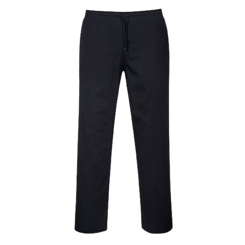 Portwest Drawstring Pants Lightweight Comfortable Black Chef Pant C070-Collins Clothing Co