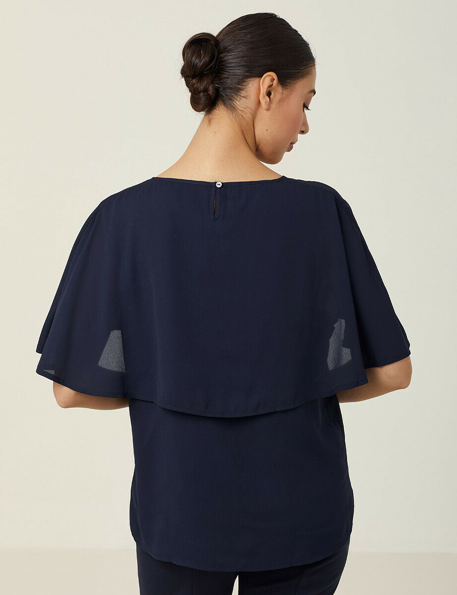 NNT Womens Georgie  Cape Short Sleeve Blouse Classic Fit Comfortable CATUKD-Collins Clothing Co