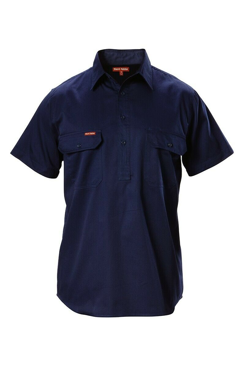 Hard Yakka Short Sleeve Closed Front Cotton Shirt Y07540-Collins Clothing Co