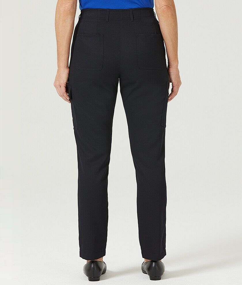 Womens NNT P/V Gaberdine Flex Waist Cargo Navy Slim Leg Work Pants CAT3T7-Collins Clothing Co