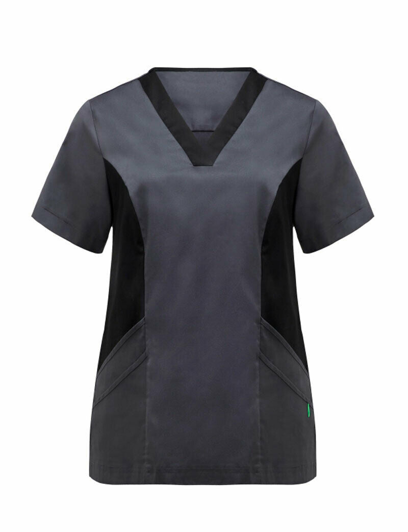NNT Womens V-Neck Contrast Scrub Top Nurse Work Comfortable Uniform CATU5B
