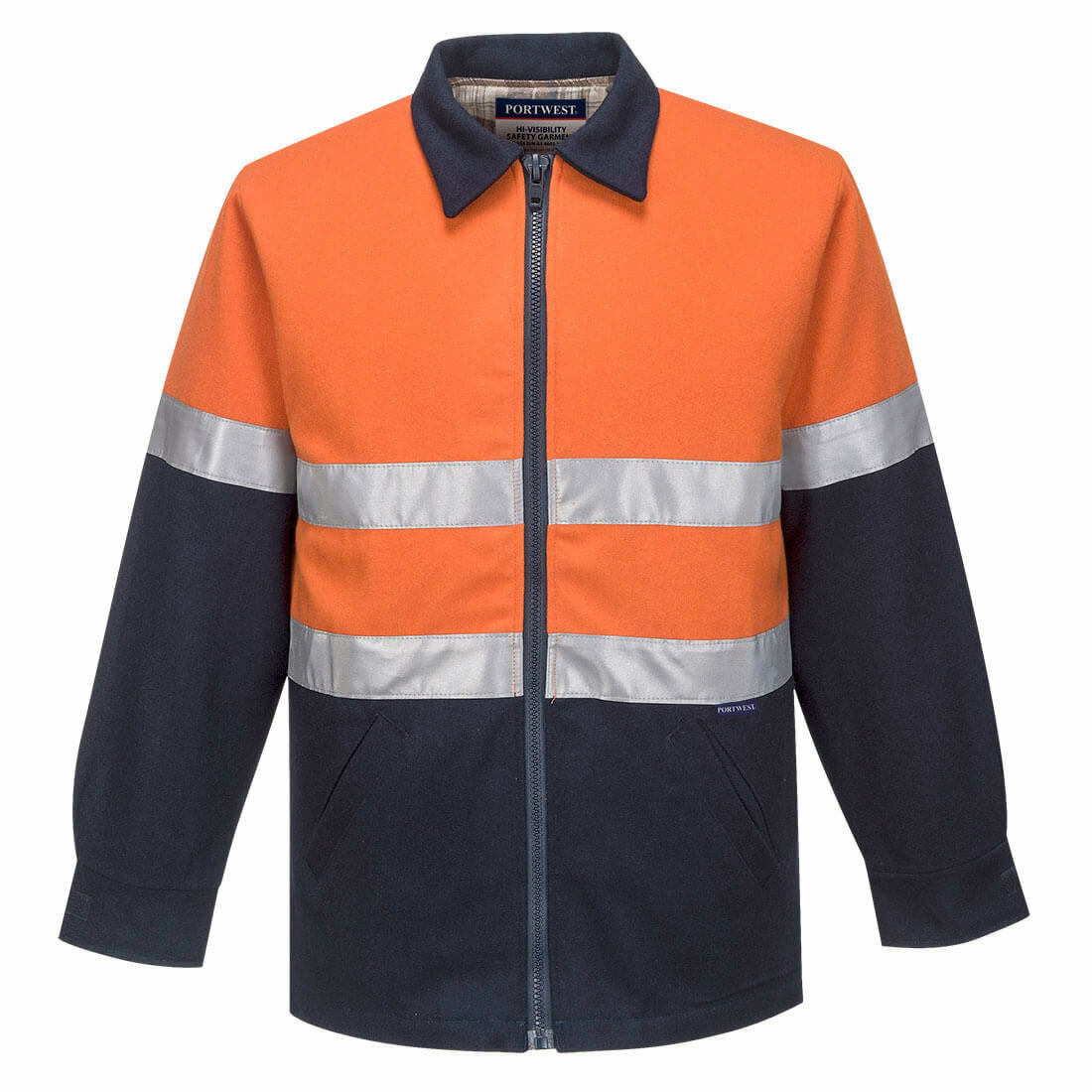 Portwest Mens Wool Blend Bluey Jacket High Vis Day/Night Reflective Safety MW02-Collins Clothing Co