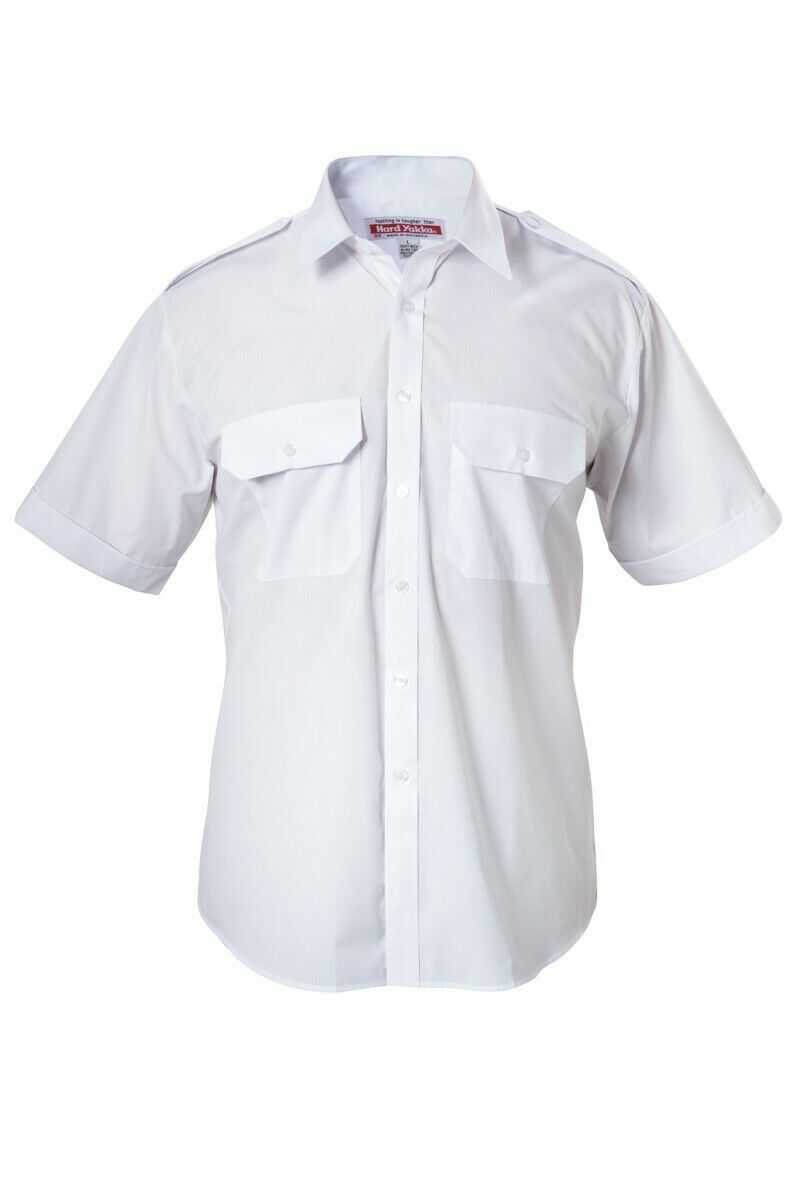 Hard Yakka Long Sleeve Work Shirt Permanent Press Dress Epaulettes Y07691