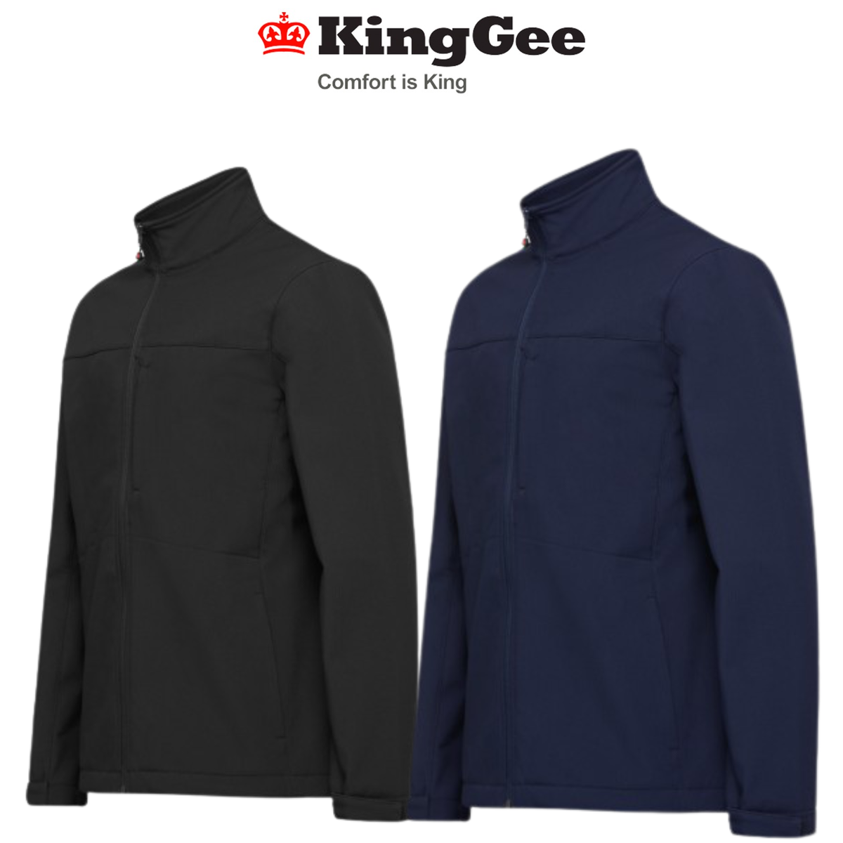 KingGee Mens SoftShell Jacket Water Resistant Ripstop Fleece Work Safety K05130
