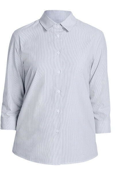NNT Womens Textured Stripe 3/4 Sleeve Formal Shirt Cotton Blend Business CATU63-Collins Clothing Co