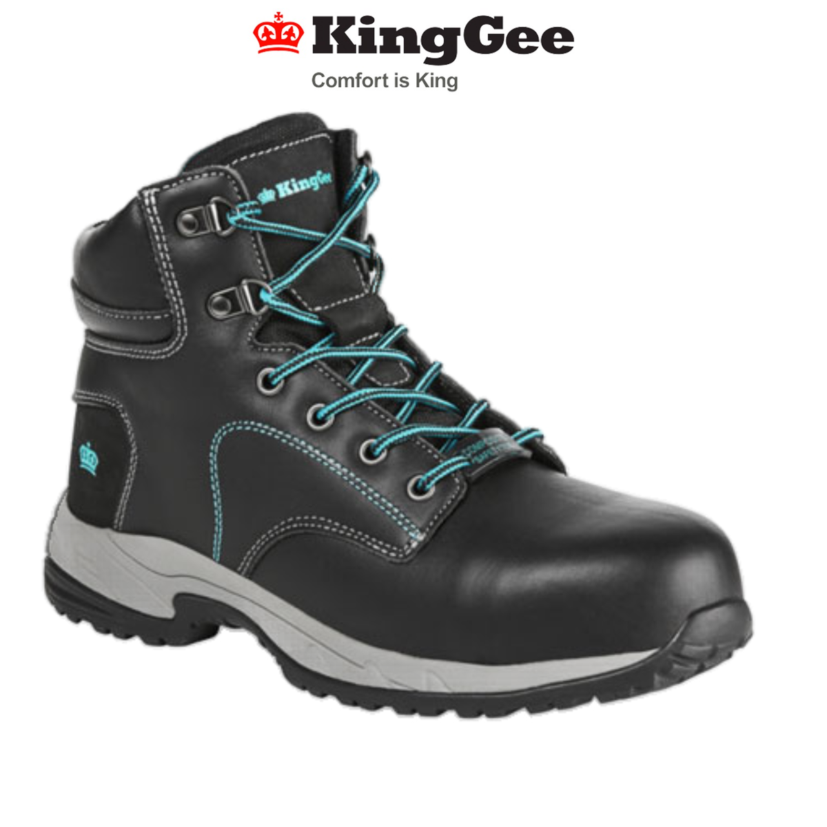 KingGee Womens Tradie Zip Water Resistant Full Leather Work Safety Toe K27360