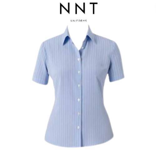 NNT Womens Poly Print Stripe S/S Action BK Shirt Business Classic Shirt CAT48E