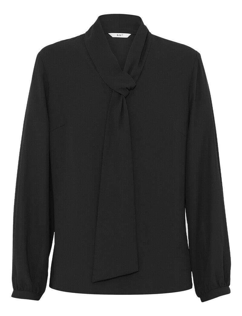 NNT Womens Formal Long Sleeve Tie Neck Blouse Classic Gathered Business CATUL2-Collins Clothing Co