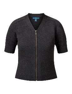 NNT Womens Pure Wool S/S Rib Trim Cardigan Short Sleeve Knit CAT5B4
