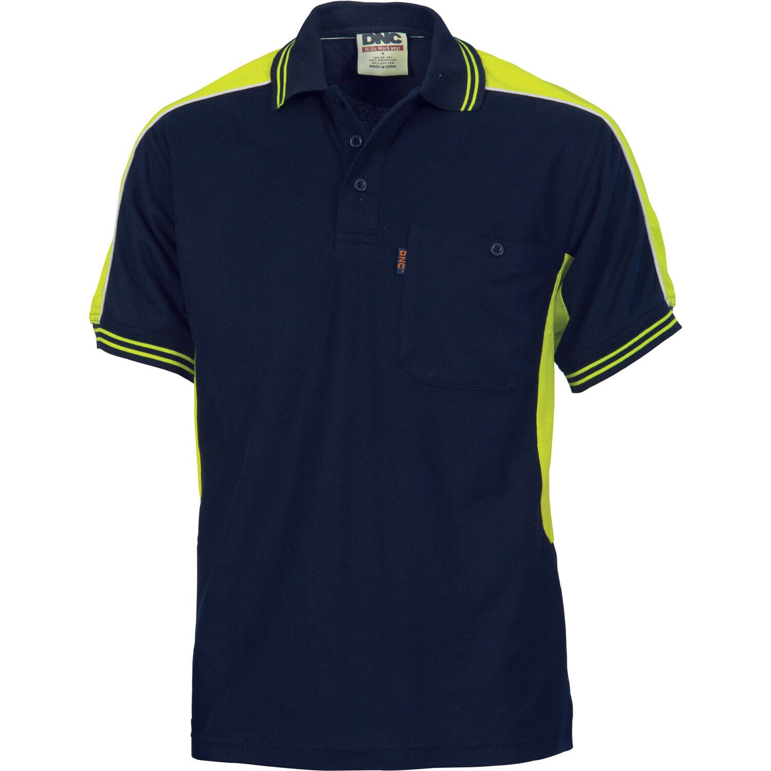 DNC Workwear Mens Polyester Cotton Panel Polo Shirt - Short Sleeve Casual 5214-Collins Clothing Co