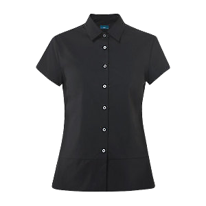 NNT Womens Stretch Cotton Blend Cap Sleeve Shirt Classic Fit Black Shirt CATU2V