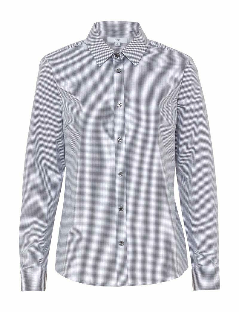 NNT Womens Avignon Gingham Business Shirts Long Sleeve Check Formal Shirt CATUKS-Collins Clothing Co