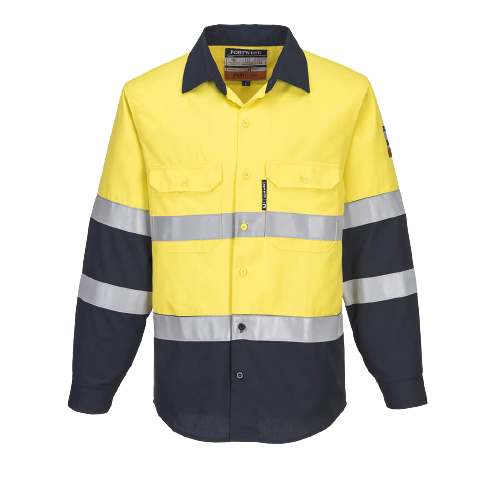 Portwest Mens Prime Mover Hi-Vis Work Shirt Long Sleeve Closed Front Taped FR04-Collins Clothing Co