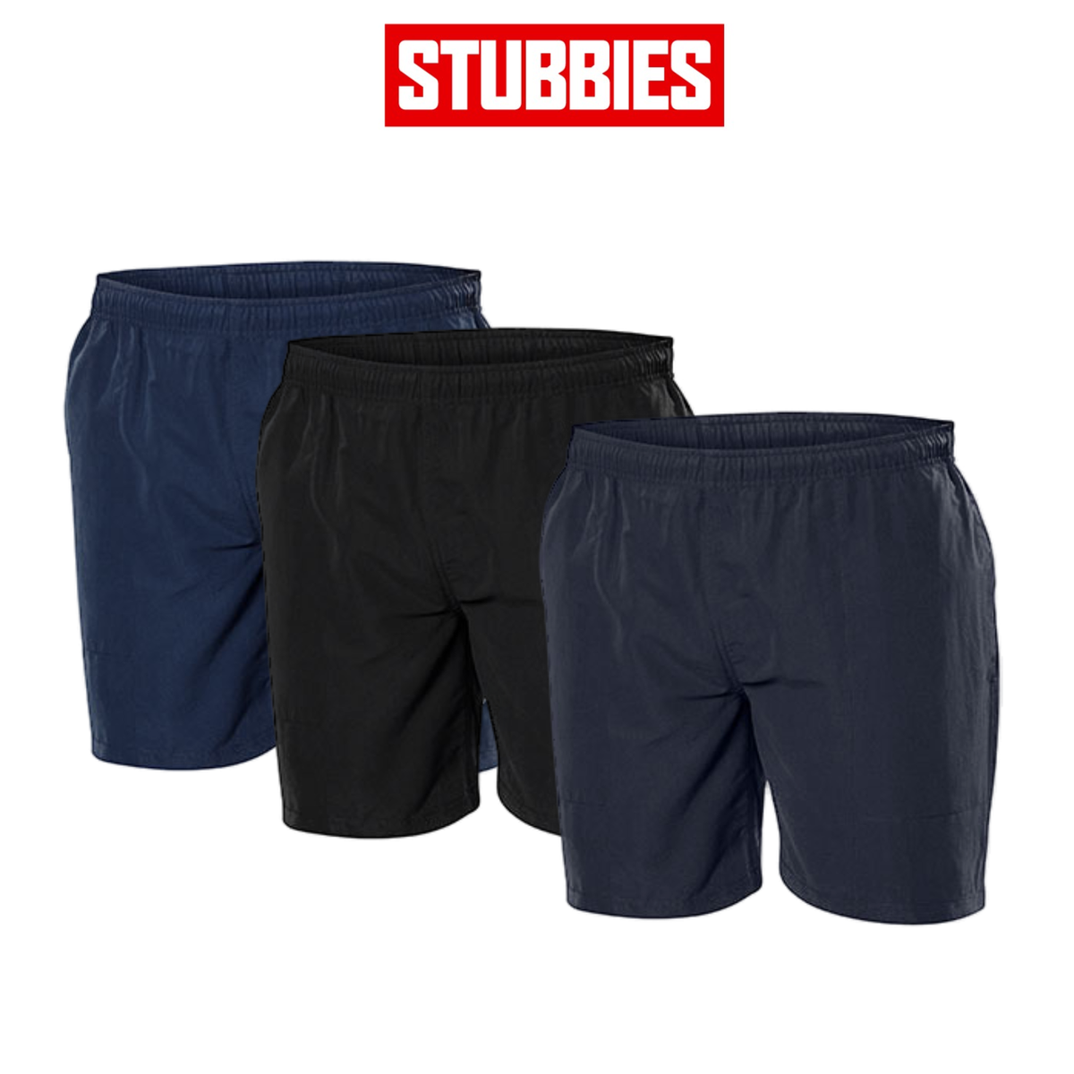 Stubbies Ruggers Mens Long Leg Shorts Drawcord Comfy Elasticised Work SE317H