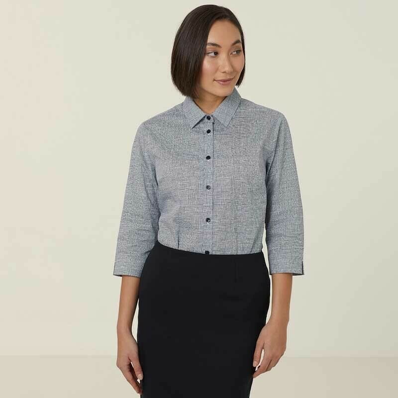 NNT Womens Avignon Formal Abstract Print 3/4 Sleeve Business Shirts CATUKX-Collins Clothing Co