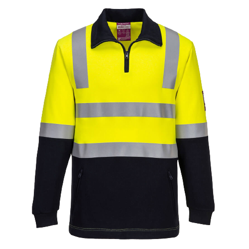 Portwest Flame Resistant Hi-Vis Brushed Fleece 1/2 Zip Jumper Comfortable MF202-Collins Clothing Co