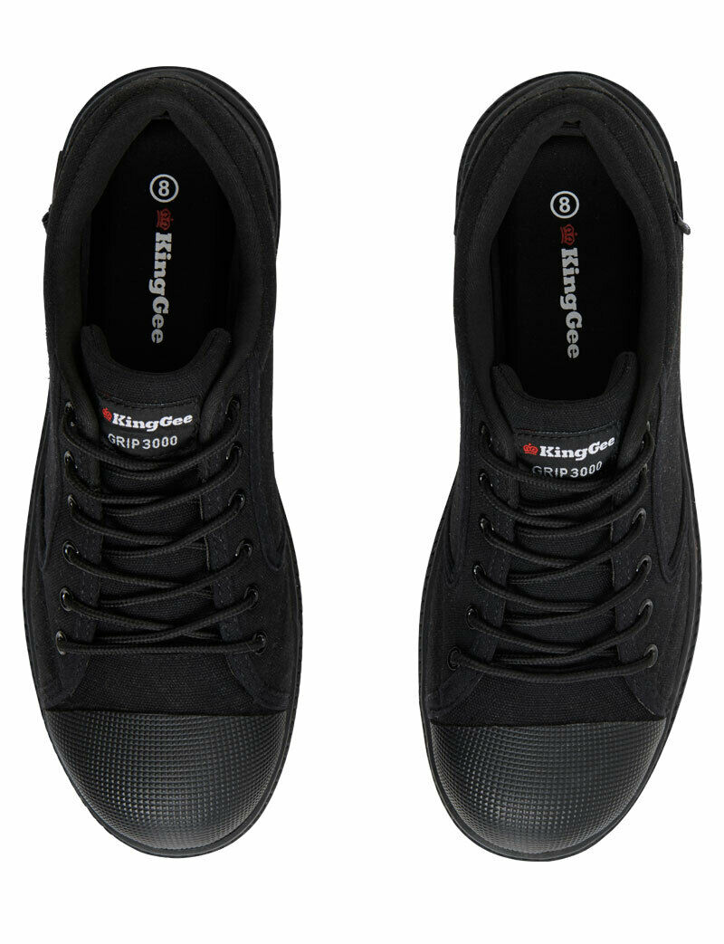 KingGee Mens Grip 3000 Canvas Shoes Rubber Toe Bump Comfortable Workwear K26540-Collins Clothing Co