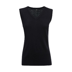 NNT Womens V-Neck Vest Black Sleeveless Vest Shirt CAT5BS-Collins Clothing Co