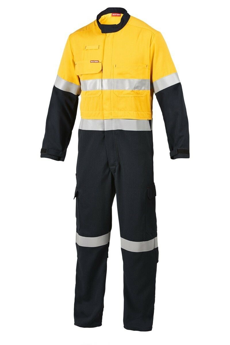 Mens Hard Yakka Protect Hi-Vis 2 Tone Tecasafe Plus Coverall Safety Taped Y00303-Collins Clothing Co