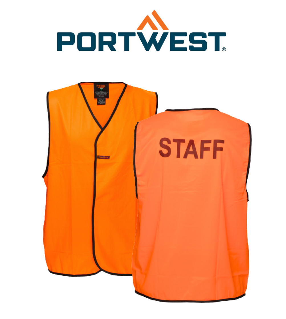 Portwest Staff Hi-Vis Vest Class D Touch Reflective Tape Work Safety MV121
