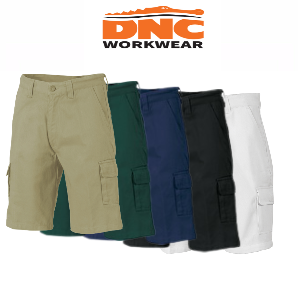 DNC Workwear Men Cotton Drill Cargo Shorts Comfortable  Tough Pant Work 3302
