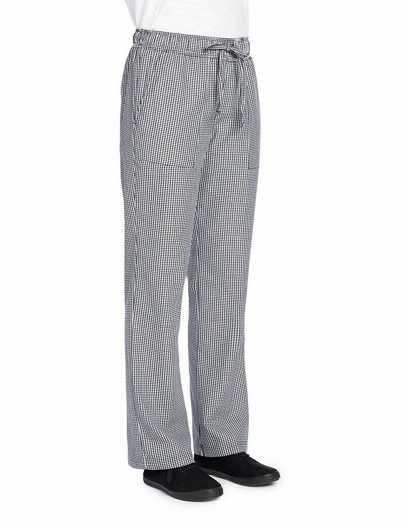 NNT Womens Chef Works Small Check Chef Pants Drawstring Waistband Pant CAT3S7-Collins Clothing Co