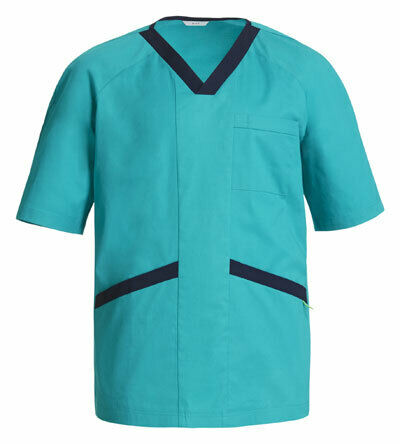 NNT V-Neck Contrast Scrub Top Unisex Nurse Work Comfortable Uniform CATJ2Q