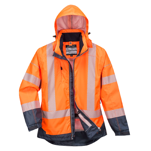 Portwest PW3 Hi-Vis Breathable Jacket 2 Tone Reflective Work Safety Hood T403