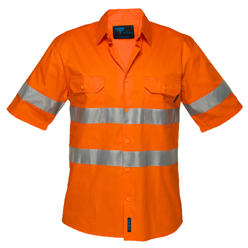 Portwest Hi-Vis Lightweight Short Sleeve Shirt with Tape Reflective Work Safety