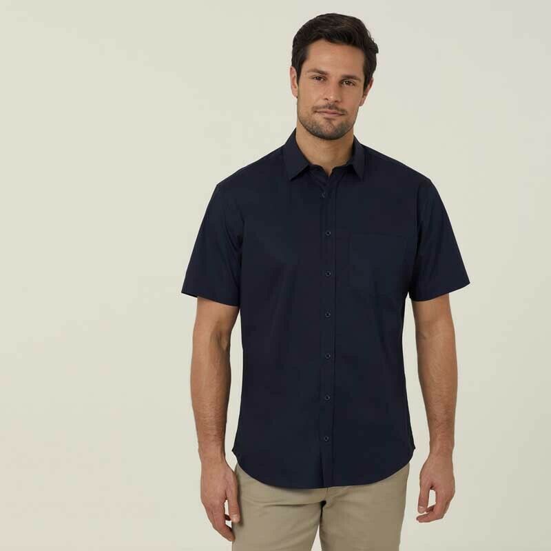 NNT Mens Avignon Short Sleeve Business Shirt Comfort Lightweight Casual CATJDN-Collins Clothing Co