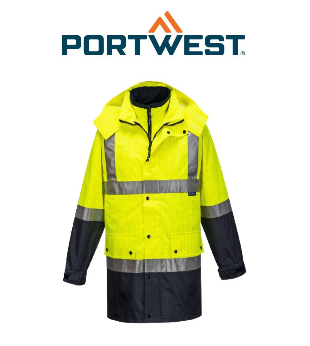 Portwest Mackay Anti-Static 4-in-1 Jacket Reflective Work Safety Comfy MJ887
