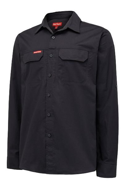 Hard Yakka Mens Flex Ripstop Shirt Long Sleeve Sunglass Loop Work Wear Y04305-Collins Clothing Co
