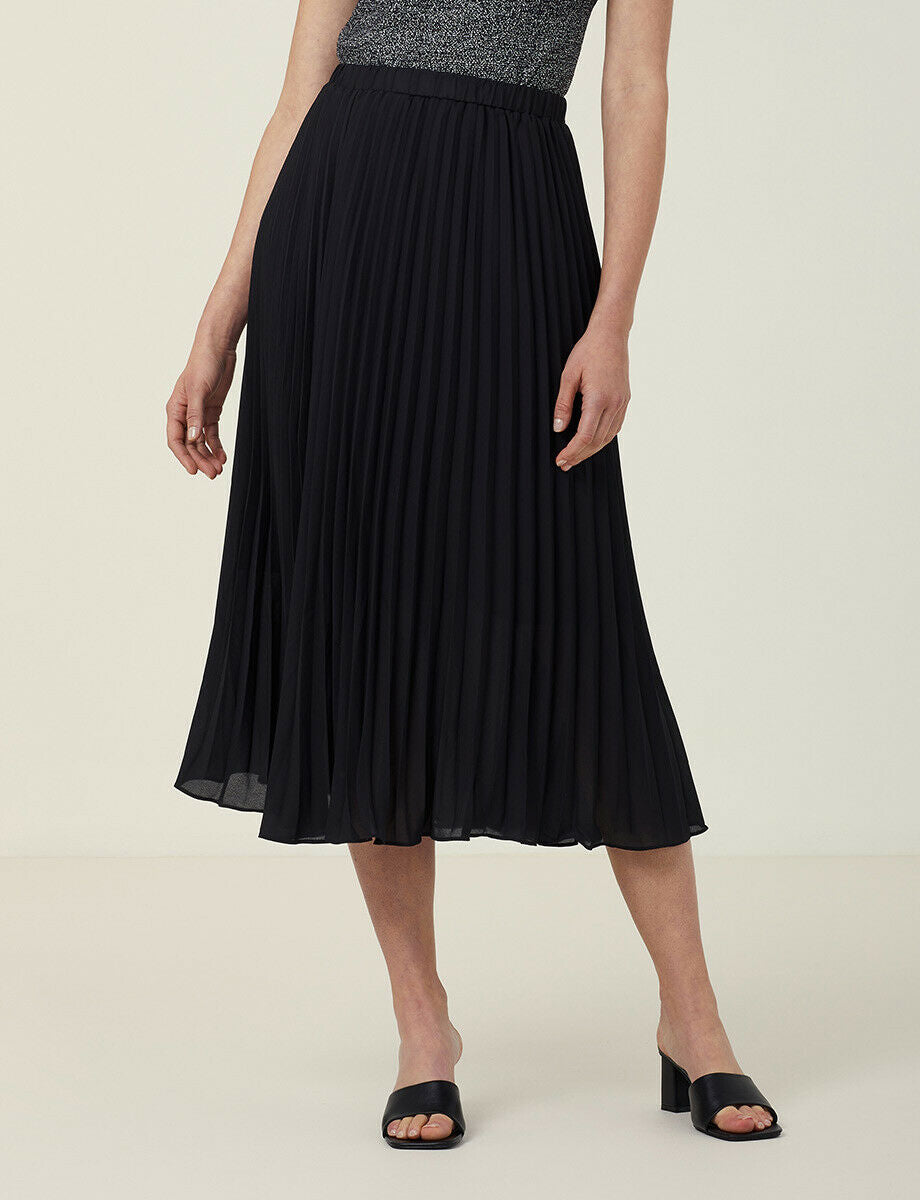 NNT Womens Formal Soft Georgette Pleated Midi Skirt Relaxed Fit Business CAT2R2-Collins Clothing Co
