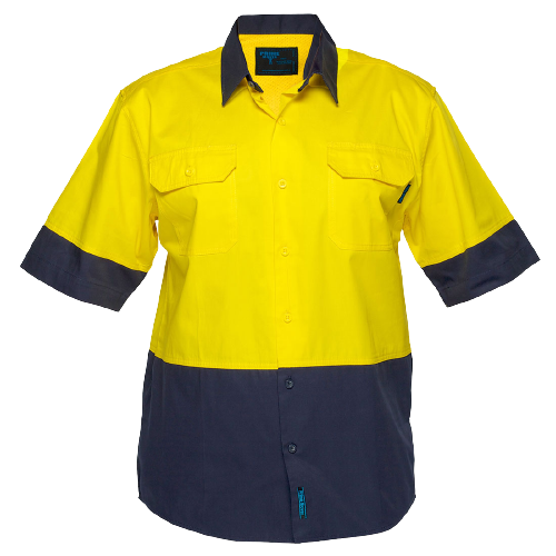 Portwest Hi-Vis Two Tone Lightweight Short Sleeve Shirt Reflecftive Safety MS802-Collins Clothing Co