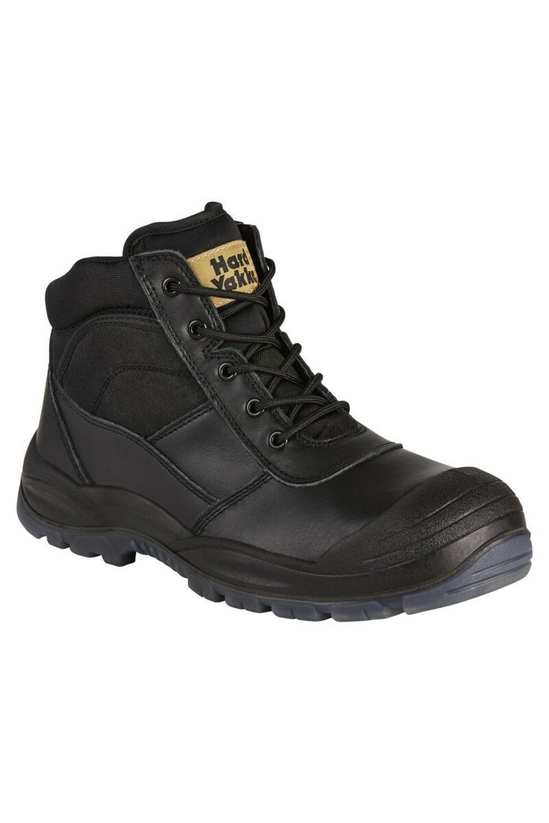 Hard Yakka Mens Utility Side Zip Safety Steel Cap Toe Work Boots Shoe Y60125