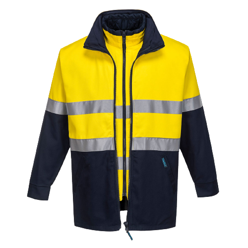 Portwest Hume 100% Cotton 4-in-1 Jacket 2 Tone Reflective Work Safety MJ777-Collins Clothing Co