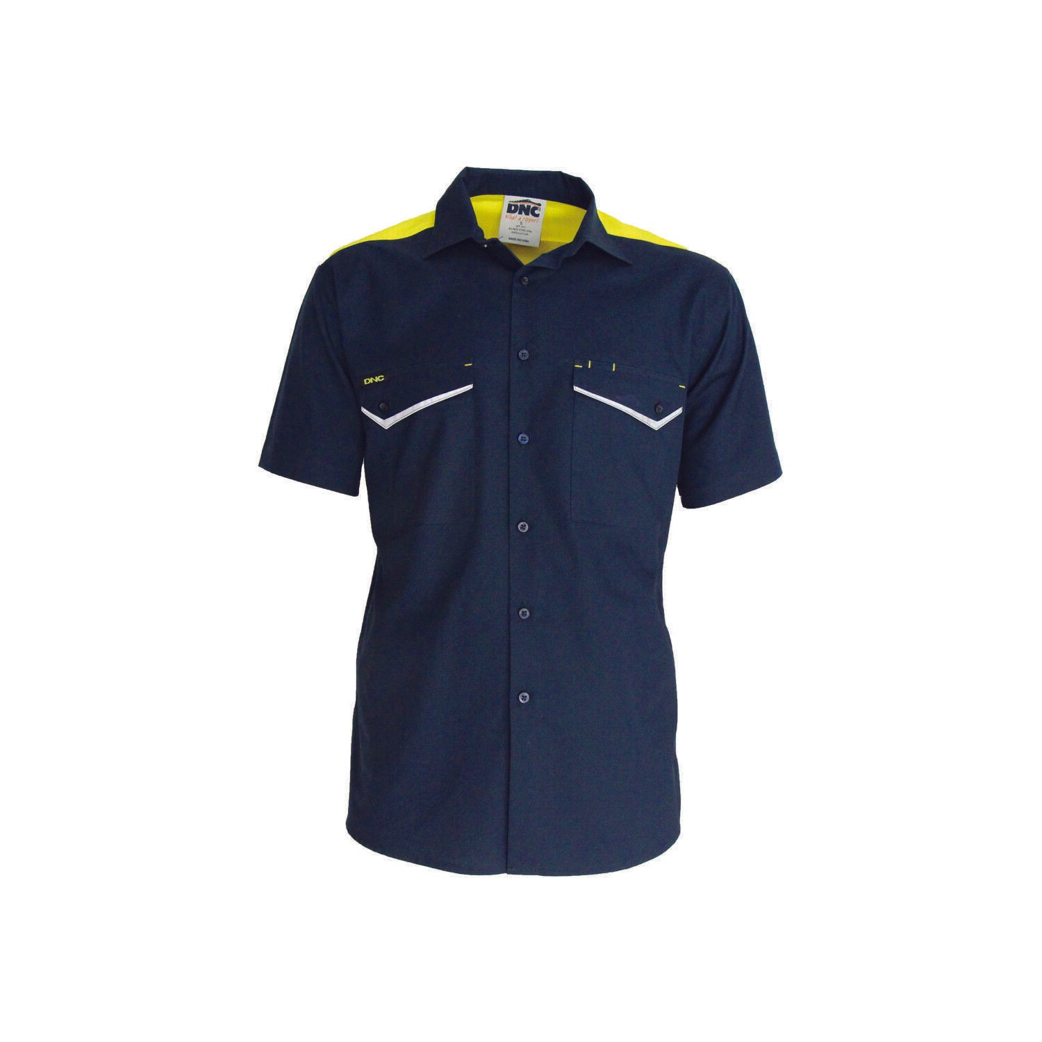 DNC Mens RipStop Cool Cotton Tradies Shirt, S/S Lightweight Breathable 3581-Collins Clothing Co