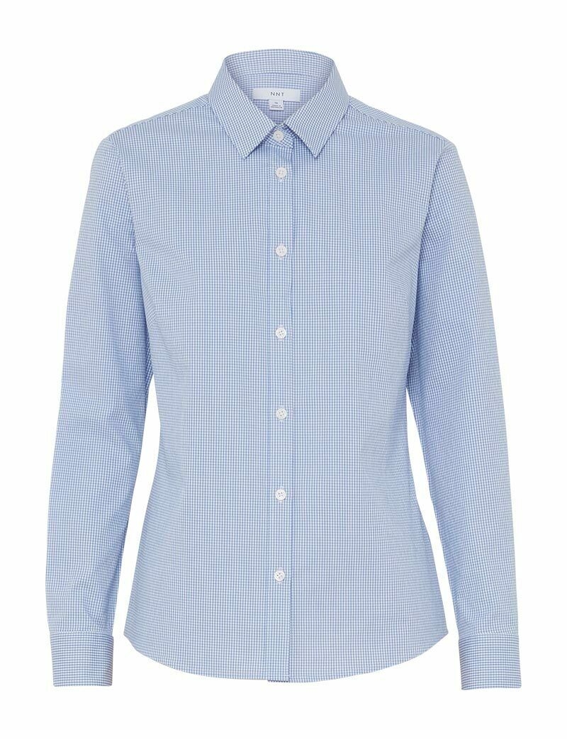 NNT Womens Avignon Gingham Business Shirts Long Sleeve Check Formal Shirt CATUKS-Collins Clothing Co