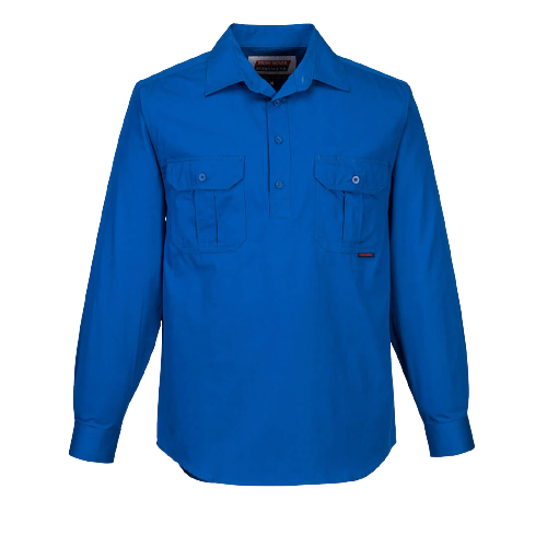 Portwest Adelaide Shirt, Long Sleeve, Light Weight Cotton Polo Shirt MC903-Collins Clothing Co