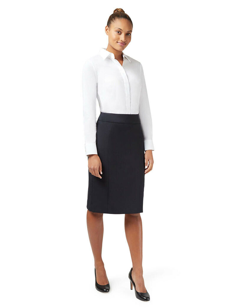 NNT Womens Business Stretch Wool Blend Panel Pencil Skirt Wool Blend  CAT2MG-Collins Clothing Co