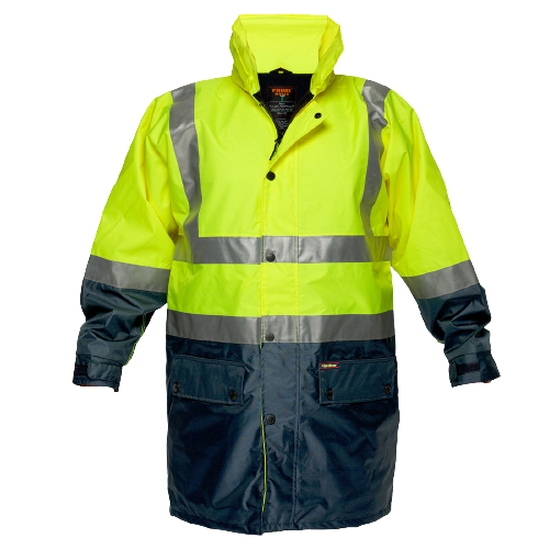 Portwest Fleece Lined Rain Jacket with Tape 2 Tone Reflective Work Safety MJ208-Collins Clothing Co