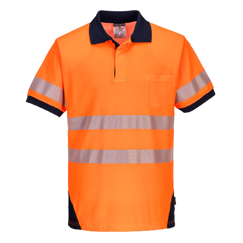 Portwest PW3 Hi-Vis Polo Shirt S/S Breathable 2 Tone Reflective Work Safety T182-Collins Clothing Co