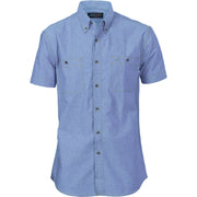 DNC Workwear MensCotton Chambray Shirt , Twin Pocket - Short Sleeve 4101-Collins Clothing Co